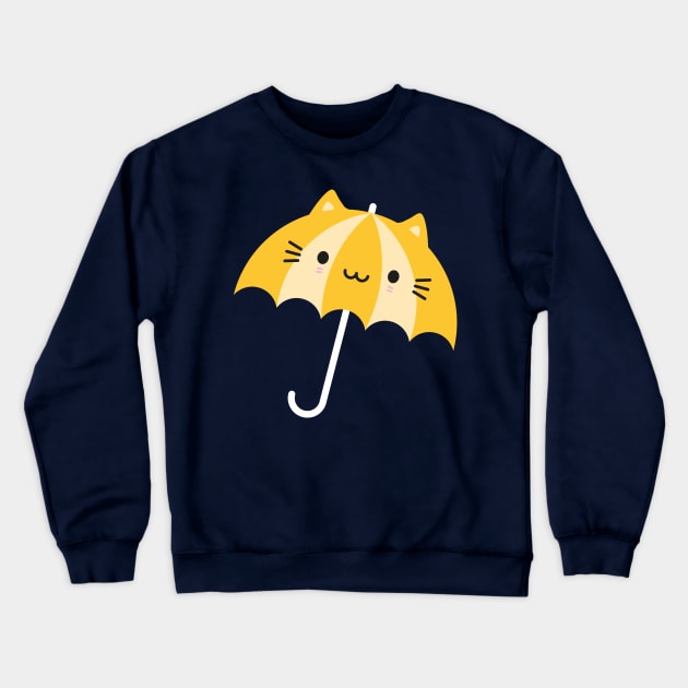 Kawaii Cat Umbrella Crewneck Sweatshirt by marcelinesmith